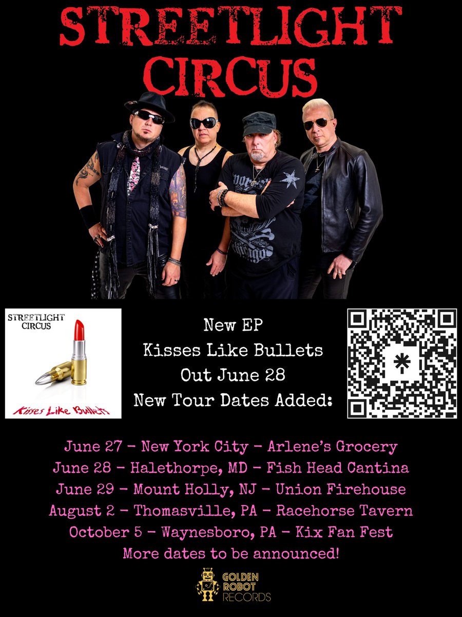 Some new shows have been announced! Come support us as WE support our new EP, Kisses Like Bullets, out on June 28 via Golden Robot Records. The first single/video is out now. Use this link to see/hear it and pre-order the new cd from our webshop: linktree.com/streetlightcir…