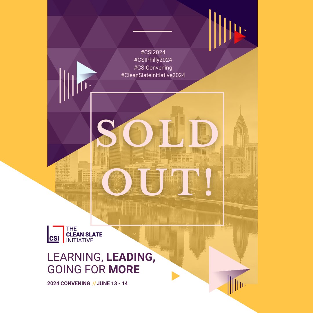 CleanSlate_Init's tweet photo. It's official: We're officially sold out of general reg. tickets for our upcoming 3rd Annual Convening in Philly next week 🙌
Thank you to everyone who registered.
We can’t wait to connect and make amazing memories together!
#CSI2024 #CSIPhilly #CSIConvening https://t.co/Q7vEDJlF2t