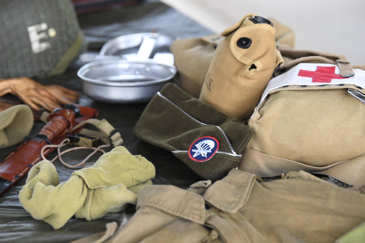 fortjackson's tweet photo. The U.S. Army Basic Combat Training Museum at Fort Jackson hosted a D-Day commemoration event. Reenactors, dressed in period uniforms, discussed some of the equipment and weapons used during World War II. https://t.co/yD4V84KP7v