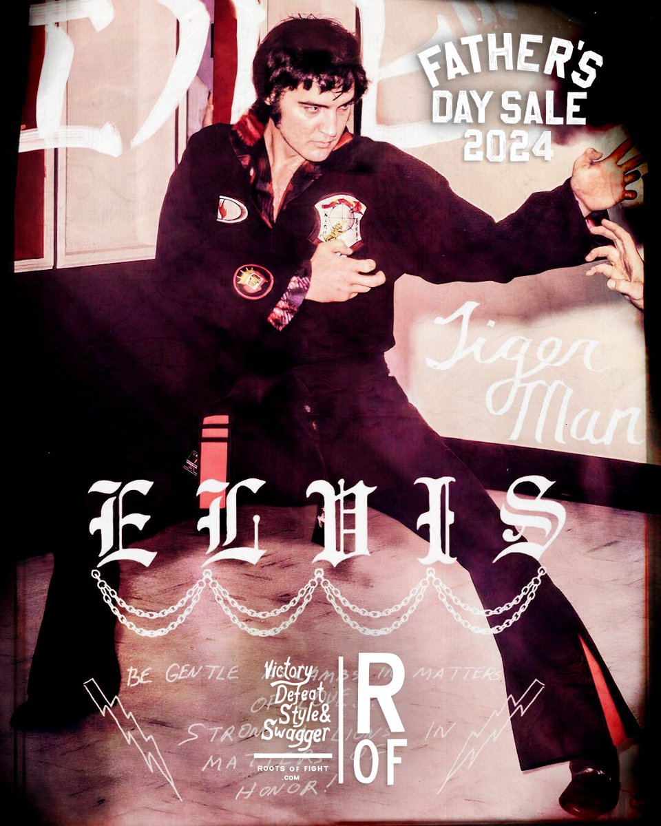 ElvisPresley's tweet photo. The best Father’s Day gifts can be found @rootsoffight during their site wide sale.
Up to 50% off everything on site - ends Father’s Day!
Shop here: https://t.co/e2EWWCQogQ
#ElvisPresley #RootsofFight #KnowYourRoots https://t.co/j1BSCgcQoc