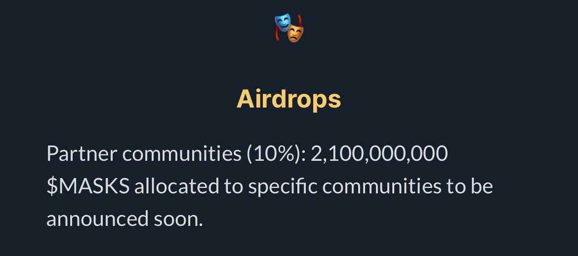 CryptoBarjOs's tweet photo. 🪂 🎭 ALeRTE AIRDRoP 🎭 🪂

📰 AVIS aux HOLDERs BarjOs 📰

Bientôt nous partagerons avec nos amis 
@TheCryptomasks et quelques autres partenaires privilégiés 10% du supply du @MasksToken 🎭 sur la BC @Optimism 

Carte blanche pour la distribution ? 
Ok ça va être 🤪!

🔜 📸  🧵👇 https://t.co/SNipmNxDA0