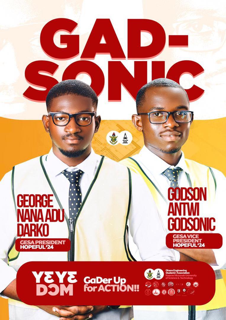 [GESA ELECTIONS '24]
GEORGE ADU-DARKO IS YOUR NEXT GESA PRESIDENT 
GADER UP!!
