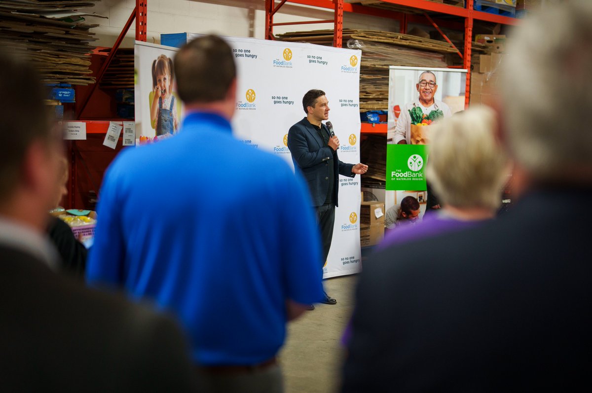 PierrePoilievre's tweet photo. A decade ago, the Waterloo Food Bank served 20,000 a year. It’s now 100,000–a 400% increase.

Amazing what 9 years of Trudeau’s taxes &amp; inflation can do.

Common sense Conservatives will axe Trudeau's tax on food to bring home affordable groceries. https://t.co/wazBlKrj1T