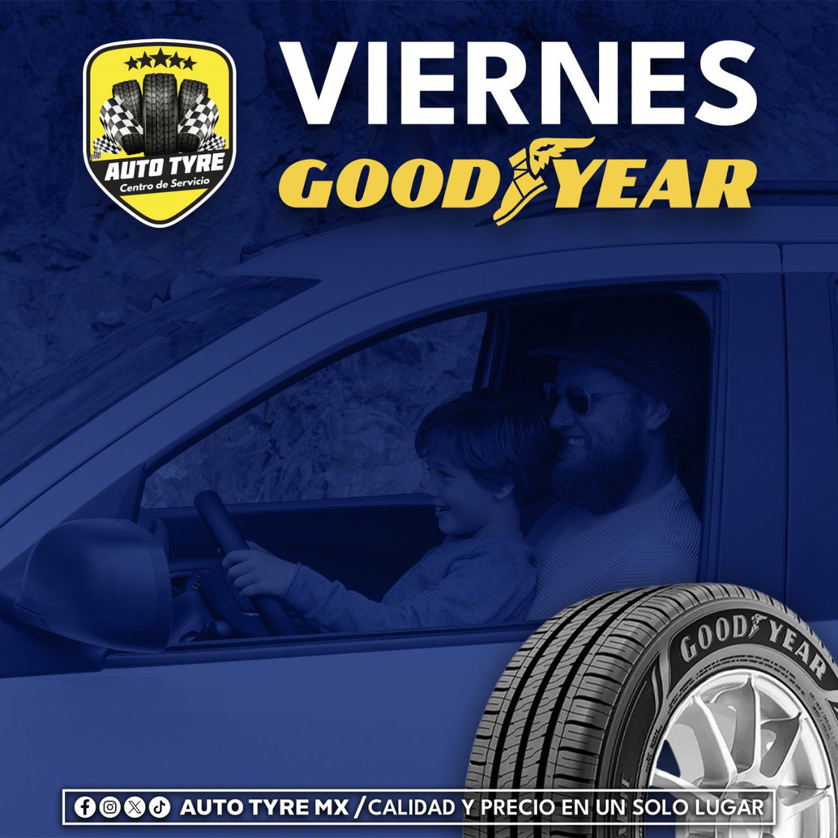 _AUTOTYRE's tweet photo. 🛞 ¡Es Viernes Goodyear en AUTO TYRE! Aprovecha nuestras ofertas especiales en llantas Goodyear.

 ¡Te esperamos! 

🟡 Calidad y servicio en un solo lugar.

#AUTOTYRE #Goodyear https://t.co/PLOYmGF5fZ