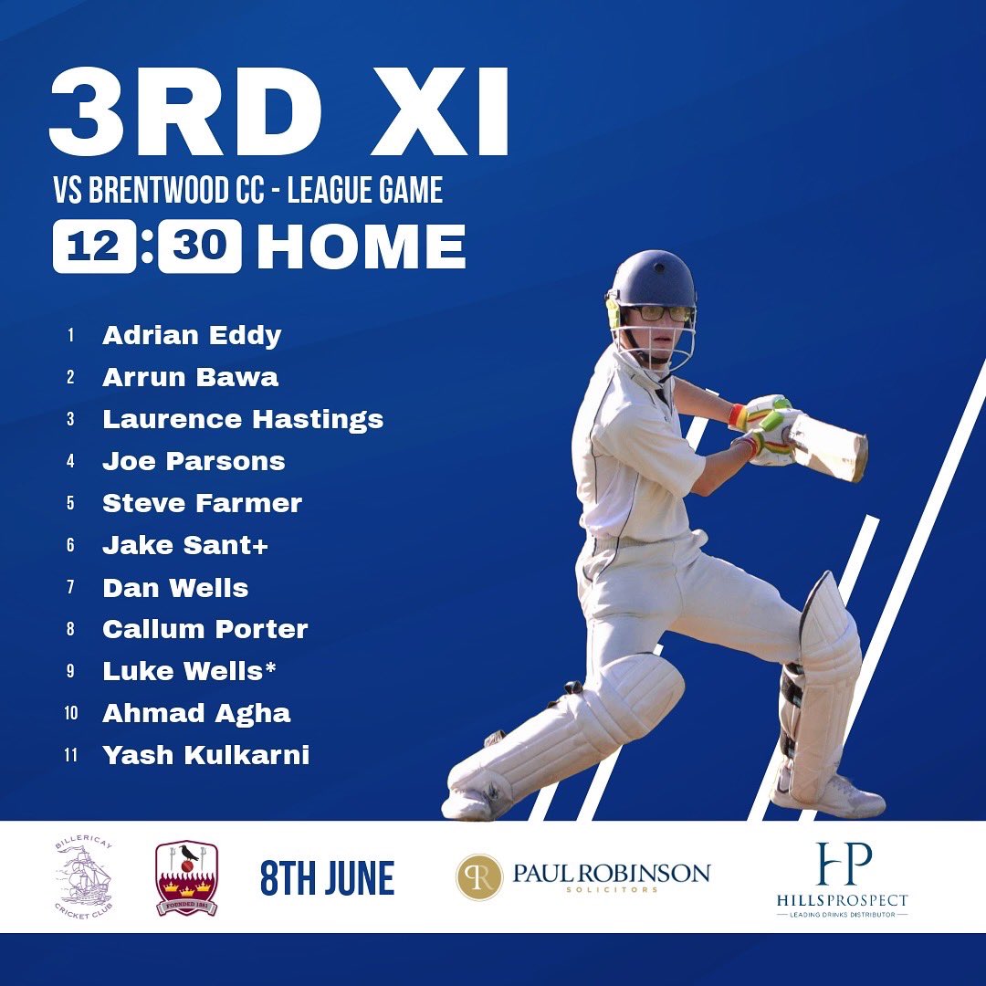 Here’s our home games this weekend 🏠

Head down to BCC to come and support 🏏