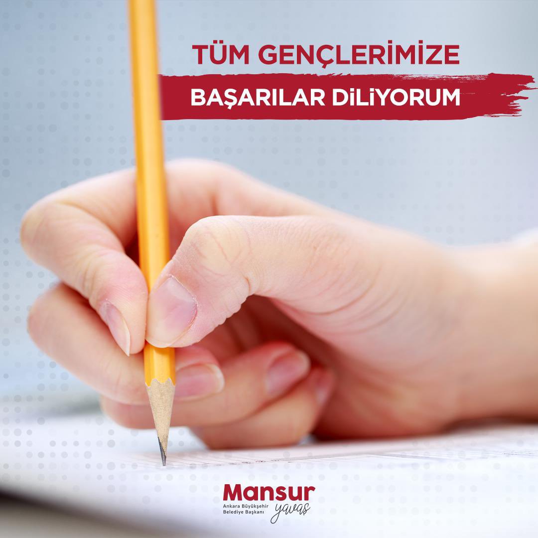 Yarın Yükseköğretim Kurumları Sınavı’na (YKS) girecek olan tüm gençlerimize başarılar diliyorum.

Emeklerinizin karşılığını en güzeliyle almanızı temenni ediyorum. Unutmayın, hiçbir sınav sizlerden daha önemli değil. 😊