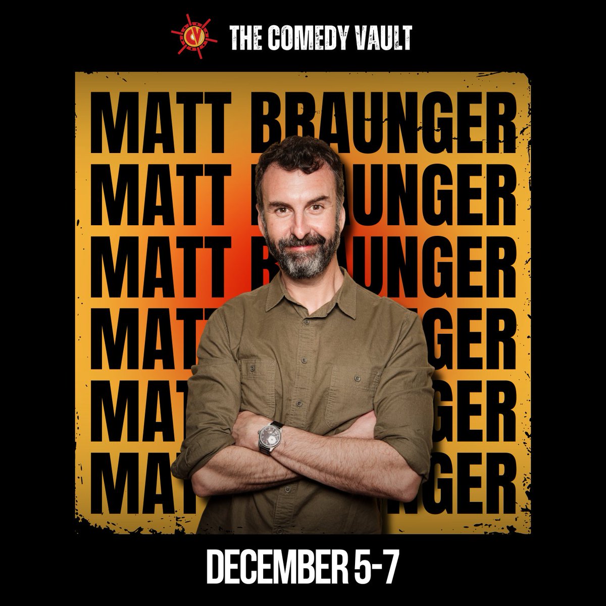 🚨JUST ANNOUNCED🚨

Matt Braunger is heading back to The Vault from Dec 5-7!  <a href="/Braunger/">Matt Braunger</a> 

🔒Lock in your tickets: comedyvaultbatavia.com/events/95919

#comedyvault #comedy #mattbraunger #standup #chicagoland #batavia
