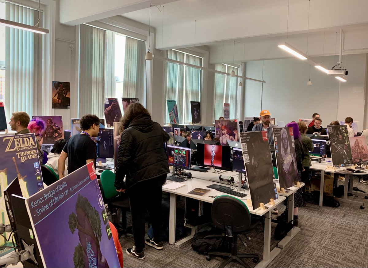 Beccy_Collins's tweet photo. Went to @StaffsUni GradEx with some colleagues today, to be a judge for the character art showcases! 

Was lovely chatting to so many students and seeing all their amazing work.

Big congrats to the winners and to everyone that took part! 👏 https://t.co/oxT8UdRGZ5