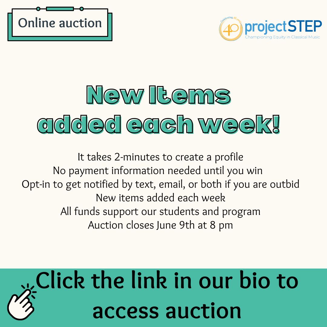 THREE NEW AUCTION ITEMS - CLOSES JUNE 9! Click the link in our bio to access the auction.

2 A-Level Tickets to A Far Cry’s Jordan Hall Series
2 Boston POPS Opening Weekend Tickets &amp; 2 Concert for the City tickets
2 tickets to the September 27th BSO Concert with Andris Nelsons