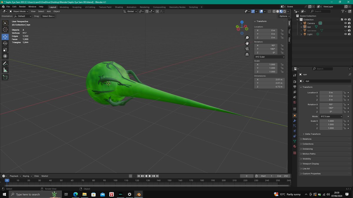 S47Oo's tweet photo. So the seams aren't great with the texturing but the fact I've managed to learn to model and get the base texture down in a matter of a few days is pretty cool. #Blender3D #Blender #SepticEyeSam #3dModel https://t.co/LUuWRMiZcY