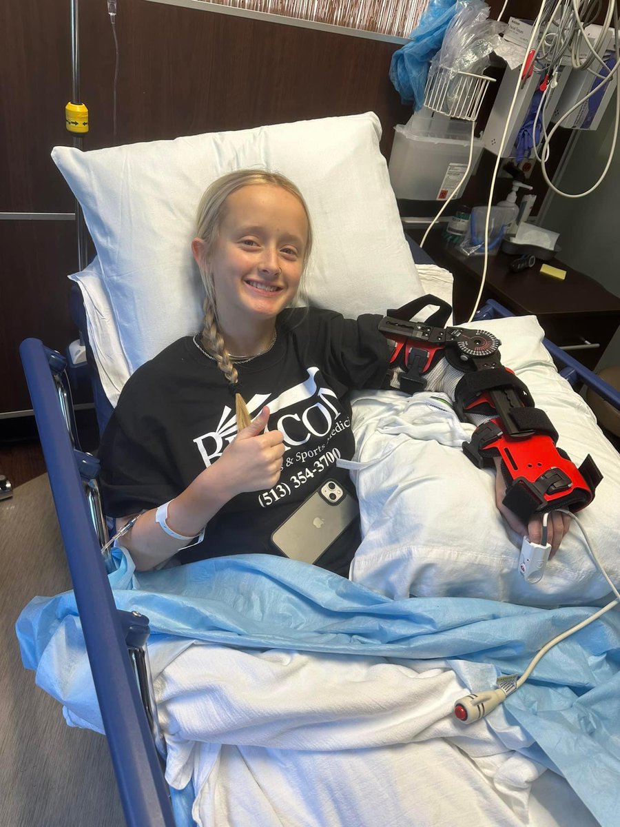 KarleeAdkisson1's tweet photo. A little under a month into recovery from Tommy John surgery and continuing to make progress on my range of motion! Loved supporting my team in the state tournament this morning and looking forward to getting back on the field! https://t.co/xAqyNTc4Ve