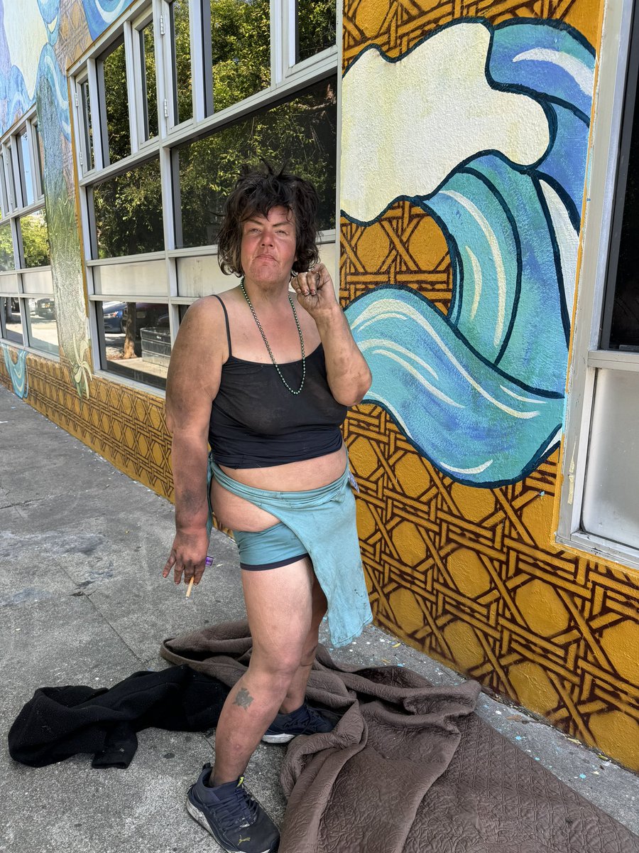 bettersoma's tweet photo. For all the years that I’ve documented the people on the streets I’ve never understood a handful of facts. First off there is no plan. If they tell you there is show me. All the rhetoric and distraction, performance and lawsuits. Second off, these humans are severely addicted to drugs and or mentally ill. Chicken or the egg it really doesn’t much matter. I’ve always thought if someone like Lisa could be treated for her mental illness, perhaps she wouldn’t care for lying on the sidewalk.  She gets completely taken advantage of and has for years. It’s absolutely heartbreaking to me. No one really seems to care. These people need serious medical help, they live outside and have reverted to animalistic behaviors. Digging in garbage, shitting and pissing on sidewalks. It’s not humane. The local interventions aren’t effective she needs to be hospitalized. The real controversy here is how is any of this humane?