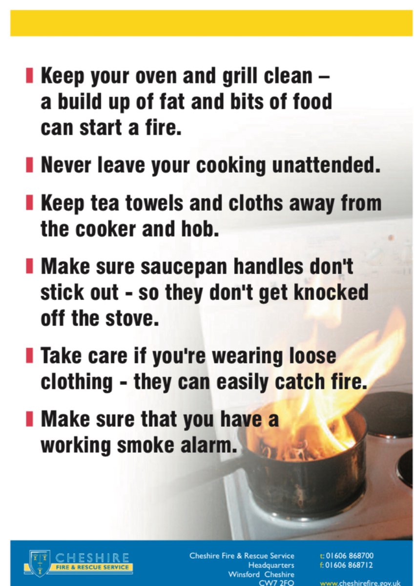 CongletonFS's tweet image. Please take extra care when cooking, never leave a cooker or pan unattended and make sure your smoke alarms are working.
orlo.uk/jNLy8
orlo.uk/t8UNv
#FireKills
