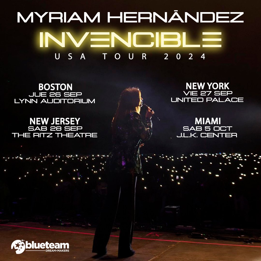 Ven a escuchar las canciones de siempre, ésas que te hacen emocionar. Myriam Hernández llega a USA con su tour #INVENCIBLE 🇺🇸

En cuál de los shows te vemos?
