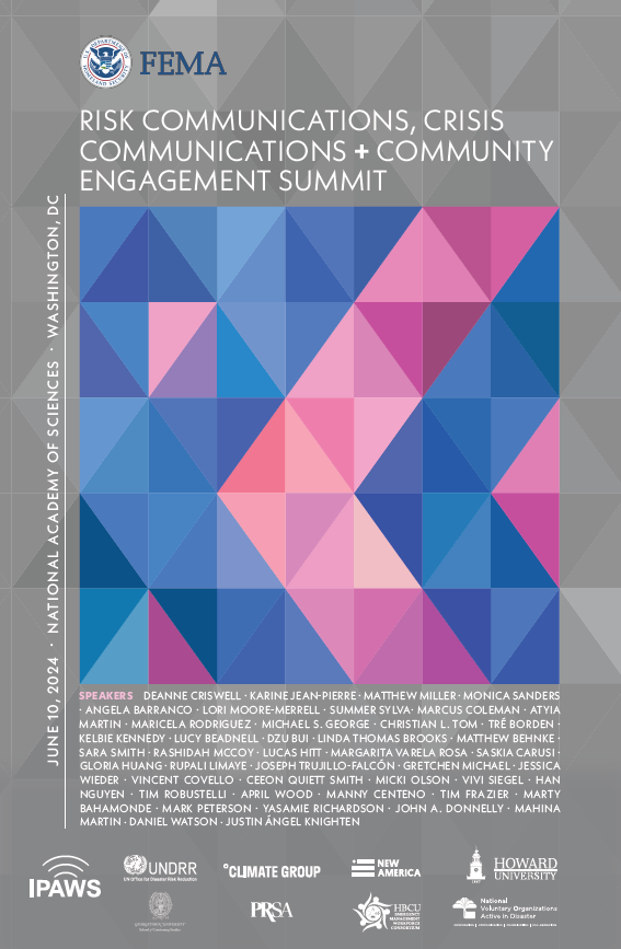 This upcoming Monday, I will be joining a powerhouse lineup at @FEMA's inaugural Summit on Risk Communications, Crisis Communications, and Community Engagement.

Multilingual #riskcomm will take the national stage. 👏🏽

You can attend virtually! More info: fema.gov/press-release/…
