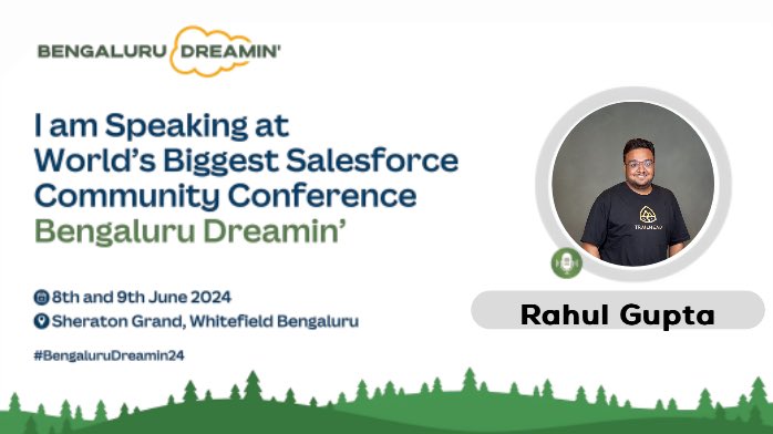 Rahul Guptaโ๏ธโก (@irahulgupta7) on Twitter photo I am speaking at <a href="/BnglrDreamin/">Bengaluru Dreamin'</a>
If you are attending i am speaking on
Elevate your sales with SalesCloud.
When ? 9th june 2024 12:40 pm
Where ? Sheraton Grand
<a href="/Rupalika_Sfdc/">Rupalika Sahoo</a> <a href="/Sesha__/">Thamalalla Venkata Seshagiri Rao #VCGF20</a> <a href="/AkshayVasu_sfdc/">Akshay Vasu</a> <a href="/RupeshBhatia85/">Rupesh Bhatia</a> <a href="/vedahebbar95/">Vedashri</a> <a href="/SfdcKiran/">Naga Kiran Manyala</a> <a href="/mittuvikas/">Vishwa Vikas Dagala</a>
#bengalurudreamin2024 I am speaking at <a href="/BnglrDreamin/">Bengaluru Dreamin'</a>
If you are attending i am speaking on
Elevate your sales with SalesCloud.
When ? 9th june 2024 12:40 pm
Where ? Sheraton Grand
<a href="/Rupalika_Sfdc/">Rupalika Sahoo</a> <a href="/Sesha__/">Thamalalla Venkata Seshagiri Rao #VCGF20</a> <a href="/AkshayVasu_sfdc/">Akshay Vasu</a> <a href="/RupeshBhatia85/">Rupesh Bhatia</a> <a href="/vedahebbar95/">Vedashri</a> <a href="/SfdcKiran/">Naga Kiran Manyala</a> <a href="/mittuvikas/">Vishwa Vikas Dagala</a>
#bengalurudreamin2024