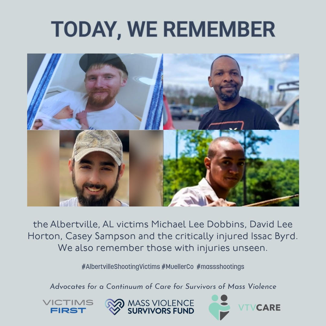 mass_fund's tweet photo. Remembering the victims of the June 15, 2021, shooting at Mueller Water Products in Albertville, AL. https://t.co/aA86Ee4SPo