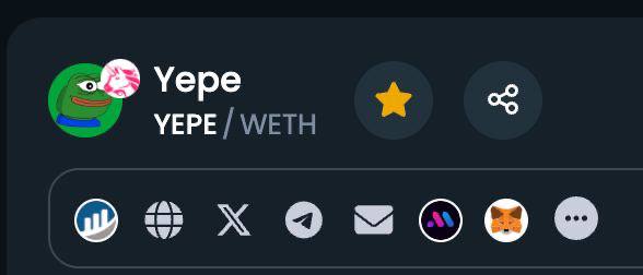 😏 $YEPE DEXTOOLS HAS BEEN UPDATED 🐸💹

dextools.io/app/en/ether/p…

SMASH, VOTE AND ADD IN YOUR FAVOURITE ⭐️