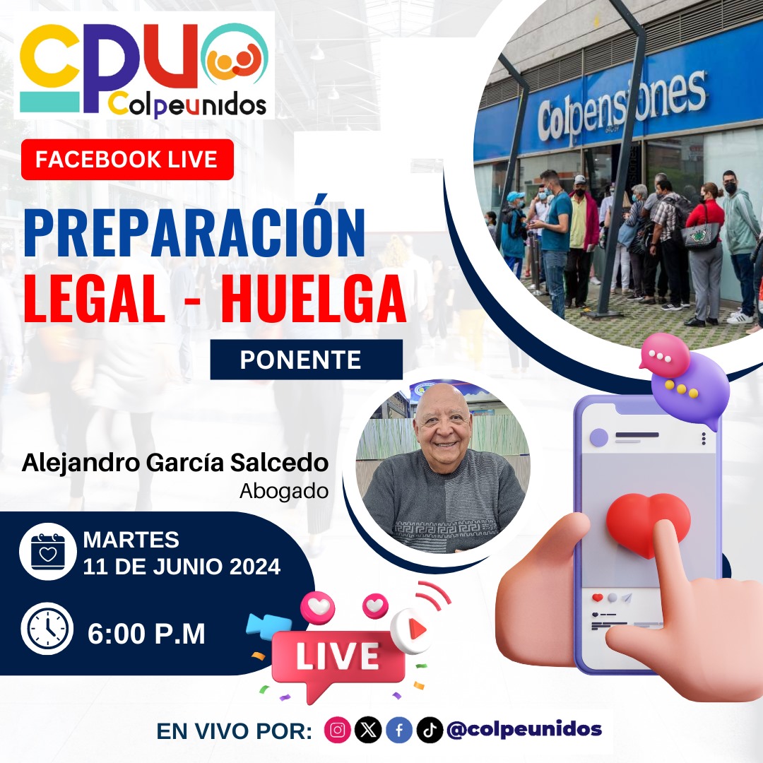 colpeunidos's tweet photo. Nuestro objetivo siempre ha sido llegar a acuerdos con @Colpensiones dentro del marco del diálogo social @petrogustavo Ante la imposibilidad de ser escuchados por @dussanja Nos es necesario buscar otras alternativas legales @BluRadioCo @elespectador @MintrabajoCol #huelga 👊 https://t.co/4HPMTi36te