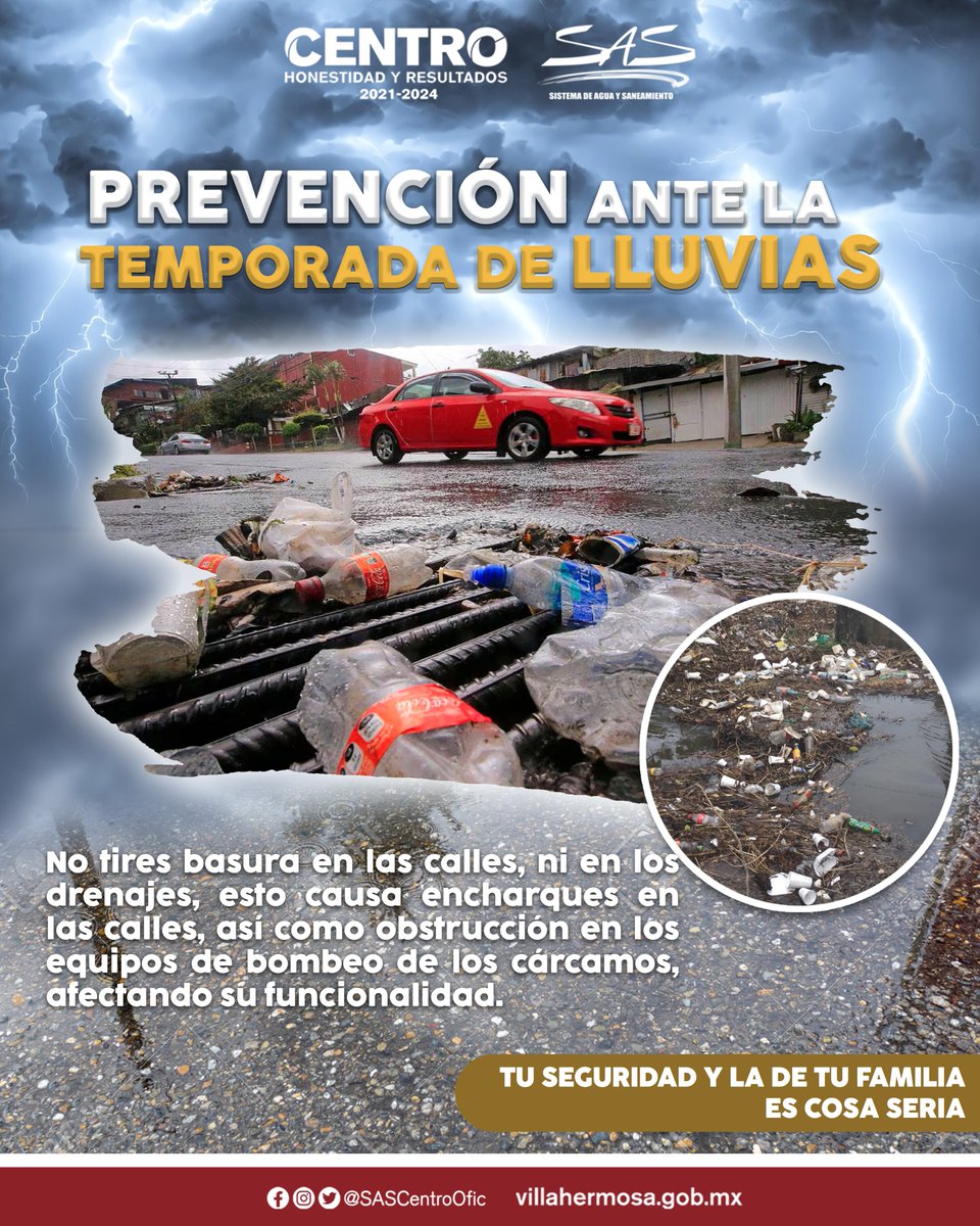 SASCentroOfic's tweet photo. Prevención ante la temporada de lluvias 🌧
@GobCentro https://t.co/MgoYrRq6OU