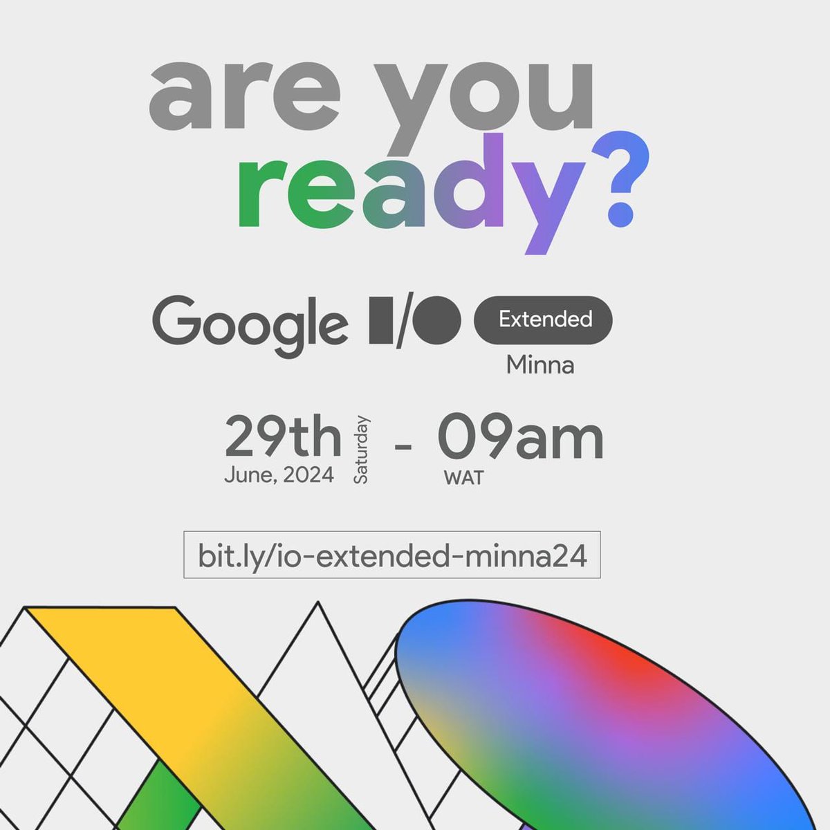 Google I/O Extended 2024 Minna invites technology enthusiasts, developers, entrepreneurs, and students to delve into the latest innovations and advancements showcased at Google I/O, right in Minna. 🌐💡 🚀

RSVP HERE
bit.ly/io-extended-mi…

#GoogleIO #IOExtendedMinna