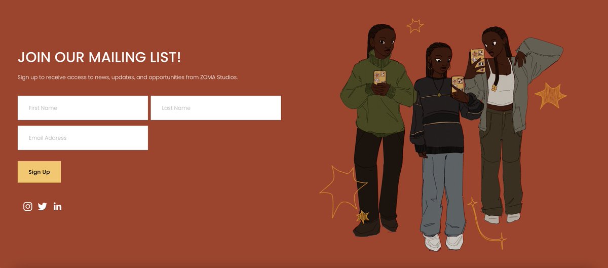 We have a mailing list! Sign up to receive news, updates, and opportunities from ZOMA Studios. We’ll also share future projects and crew open calls on this list. You can find the form at the bottom of our website, link in bio!