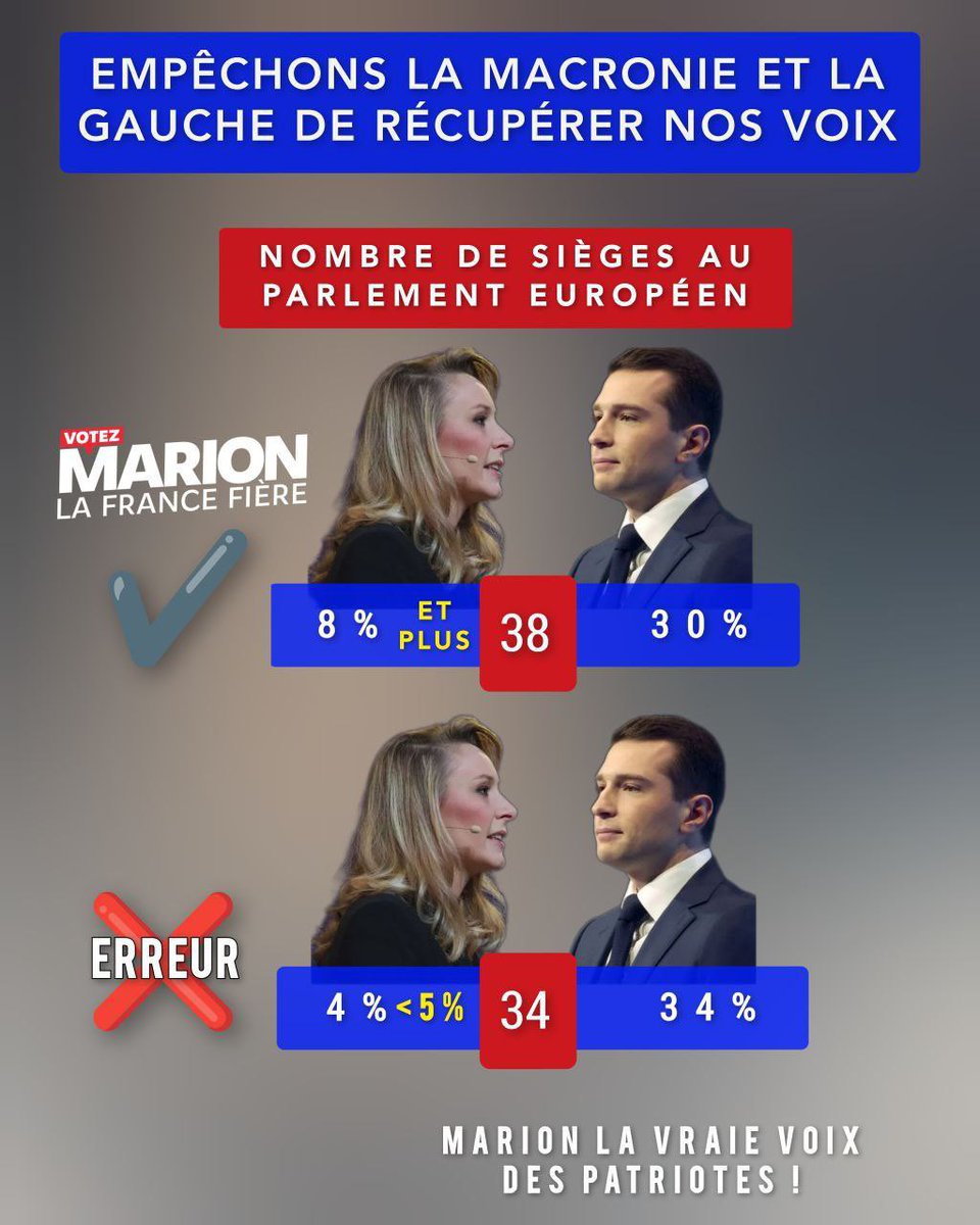 GenZemmour's tweet photo. Alors, à 48h du scrutin : Ne tombez pas dans le piège - vous n'avez pas besoin d'un 25ème député RN, alors que vous pourriez avoir 8 à 10 députés Reconquête! élus ce 9 juin prochain. 

(11/12) https://t.co/C2prOz8ZyN