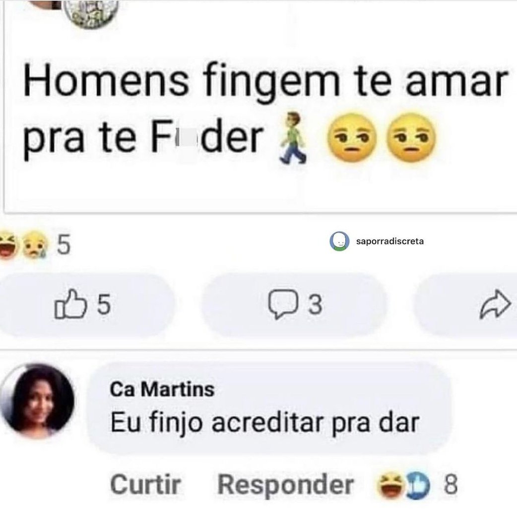 #SabadoEsquadraoSDV 
#SabadoBestFriendsSDV  

Conheço uma ai, é bem assim mesmo  🤡🤣🤣⚘️🤣🌻✋️🤣🤣🤣🤣
Vou colocar o @ dela em outro post se me perturbar 🤣🤣🤣🤣