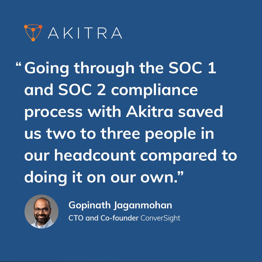 Akitra_Inc's tweet photo. ๐ @ConverSight_ai's achieved #SOC1 and #SOC2 compliance with Akitra's #automation platform! ๐ Our customizable templates and seamless integrations empowered ConverSight's compliance team, saving them time and resources.
๐Book your #demo today at https://t.co/lGRc2vih4Q https://t.co/6SxNoCEmUA