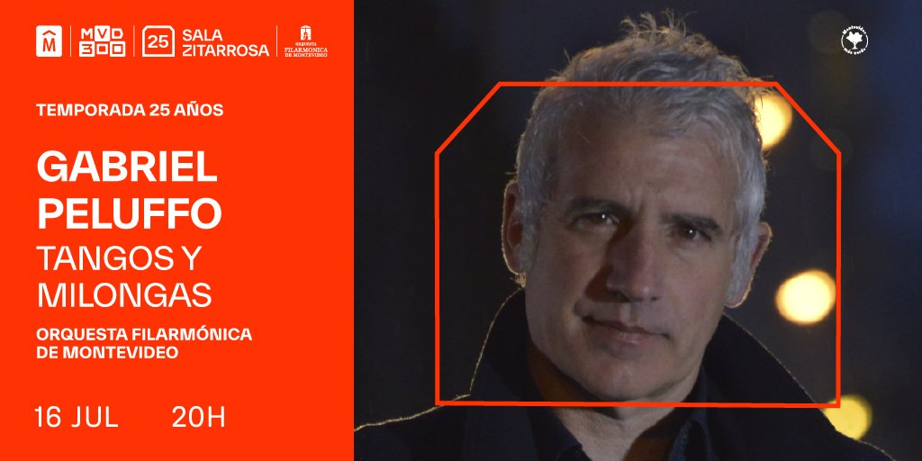 En la Temporada 25 años de la #SalaZitarrosa Gabriel Peluffo presenta "Tangos y Milongas" junto a la <a href="/FilarmonicaMVD/">Filarmónica de MVD</a> y con <a href="/SOYVALERIALIMA/">VALERIA LIMA</a> como invitada 

📅 Martes 16 de Julio
⏰ 20:00
🎟 Entradas a la venta en Abitab, Redpagos, Tickantel y boletería de la Sala