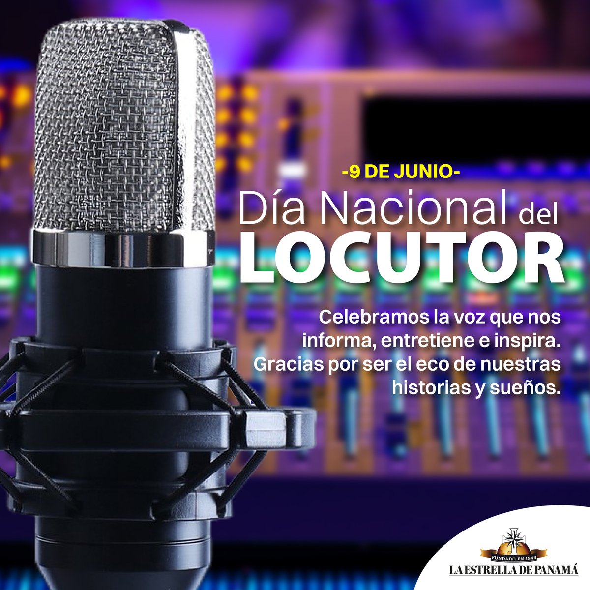 EstrellaOnline's tweet photo. 🎙��🇵🇦 ¡Feliz Día Nacional del Locutor en Panamá! Hoy celebramos a las voces que nos conectan, informan y emocionan cada día. ¡Gracias por su dedicación y pasión!

#AgregamosValor #DíaDelLocutor #LocutoresDePanamá #Locutor #Voz https://t.co/w29q5bT52a