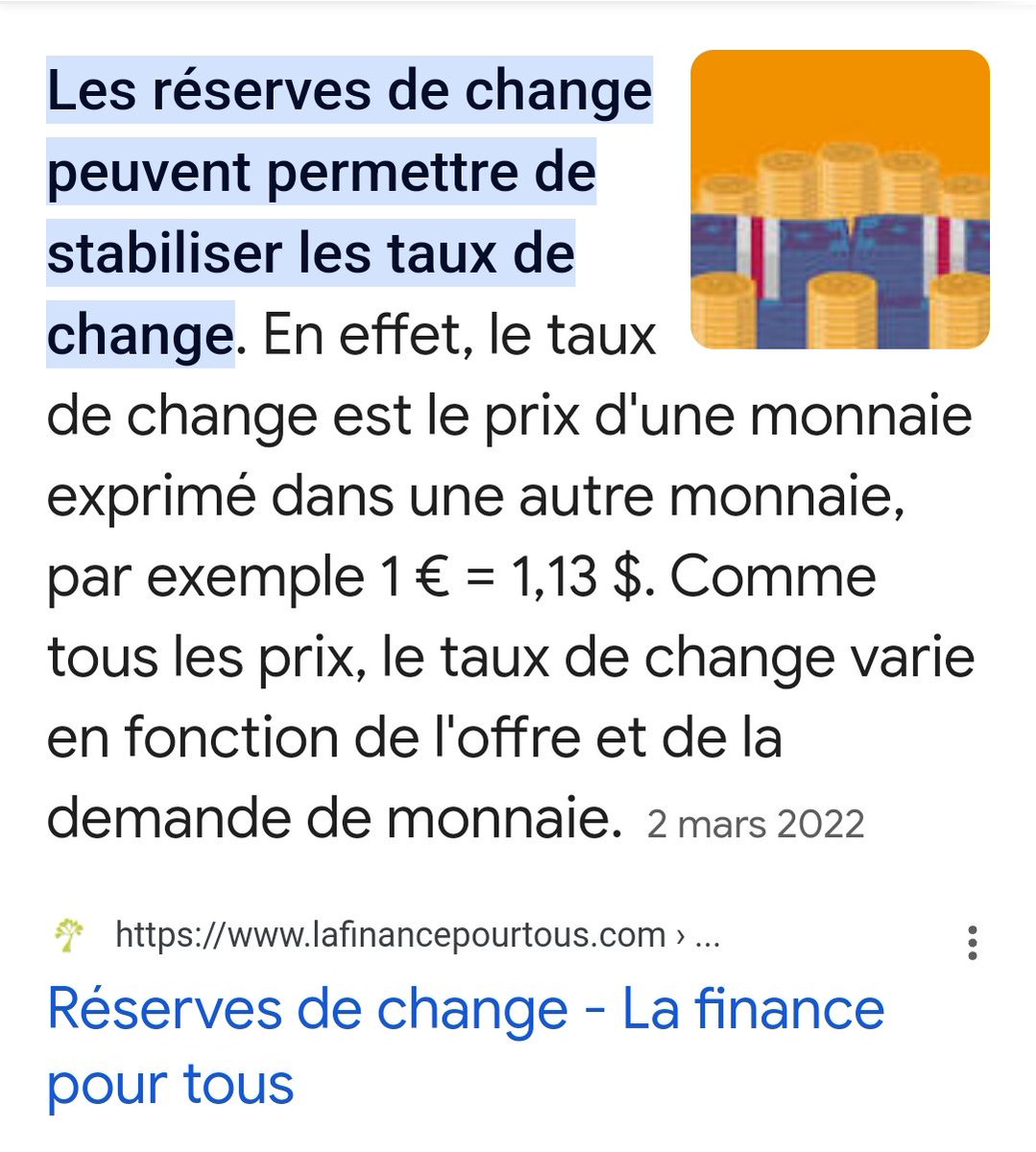 EbengoFrancis's tweet image. Si réellement, la BCC dispose des RÉSERVES DE CHANGE de l'ordre de 4 milliards de $, elle peut s'en servir pour #STABILISER le TAUX DE CHANGE!
C'est à ça que servent les RÉSERVES DE CHANGE, et non à financer les PROJETS 100 JOURS de VK!😉😉

lafinancepourtous.com/decryptages/po….