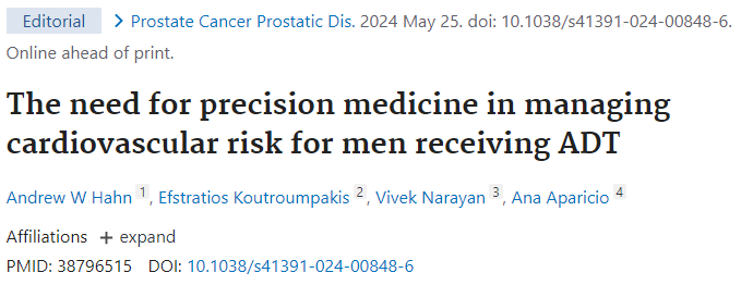 Andy Hahn (@onchahn) on Twitter photo Check out our editorial on CV risk in men with prostate cancer treated with ADT shorturl.at/ZsZEo <a href="/pcan_journal/">Prostate Cancer and Prostatic Diseases</a> We discuss the need to develop risk models specific to men with PCa and to better understand the biologic determinants of toxicity <a href="/aaparicioMD/">Ana Aparicio</a> <a href="/MDAndersonNews/">MD Anderson Cancer Center</a> Check out our editorial on CV risk in men with prostate cancer treated with ADT shorturl.at/ZsZEo <a href="/pcan_journal/">Prostate Cancer and Prostatic Diseases</a> We discuss the need to develop risk models specific to men with PCa and to better understand the biologic determinants of toxicity <a href="/aaparicioMD/">Ana Aparicio</a> <a href="/MDAndersonNews/">MD Anderson Cancer Center</a>