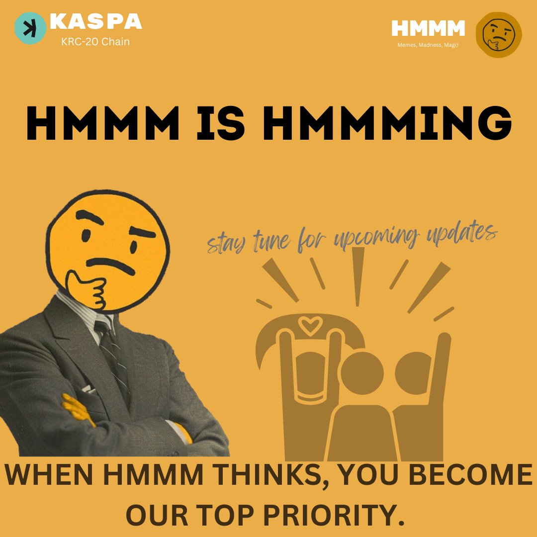 hmmmtoken's tweet photo. Hmmm is hmmming for the community.. 🤔🧠

Get ready for a whirlwind of thoughts, ideas, and an epic adventure of imagination to collect some Silver out there! 💭🚀

Join the revolution with #HMMM on #Kaspa #KRC20! https://t.co/9UjpjMZI62