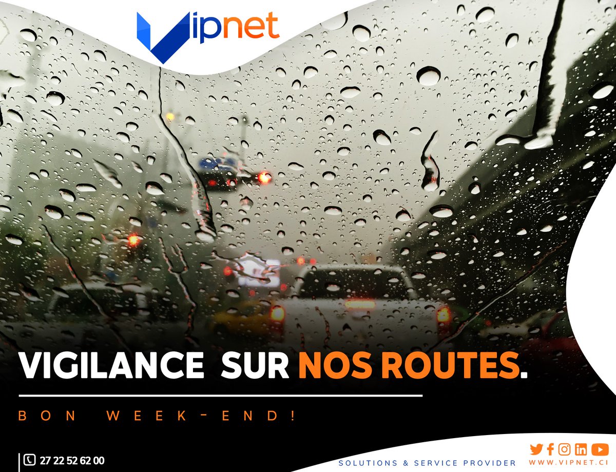 VIPNET_CI's tweet photo. Vigilance sur nos routes 
Bon Week-End la famille VIP 

#VIPNETCI https://t.co/KTexkKr2yQ
