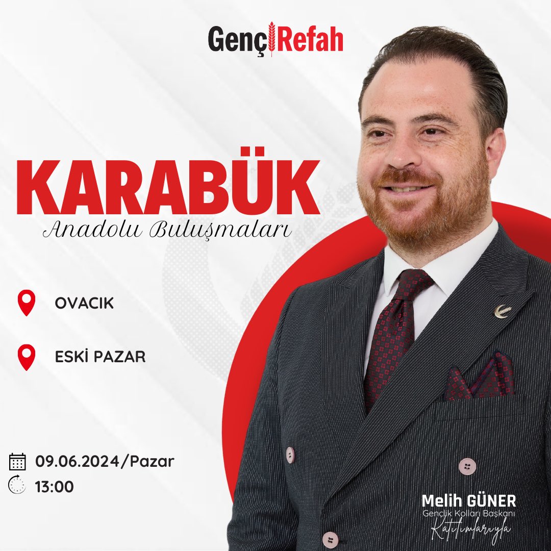 melihguuner's tweet photo. “Anadolu Buluşmaları” programlarımız kapsamında, Pazar günü Karabük’te olacağız inşallah. https://t.co/4jiPSFNHgk
