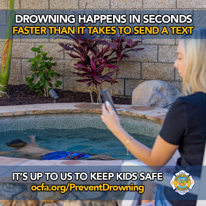 OCFireAuthority's tweet photo. Drowning happens faster than it takes to send a text. Avoid distractions and always designate a water watcher. #PreventDrowningOC
Find more information and safety tips at https://t.co/YwRZldR96x https://t.co/3FL5h5xJ6B