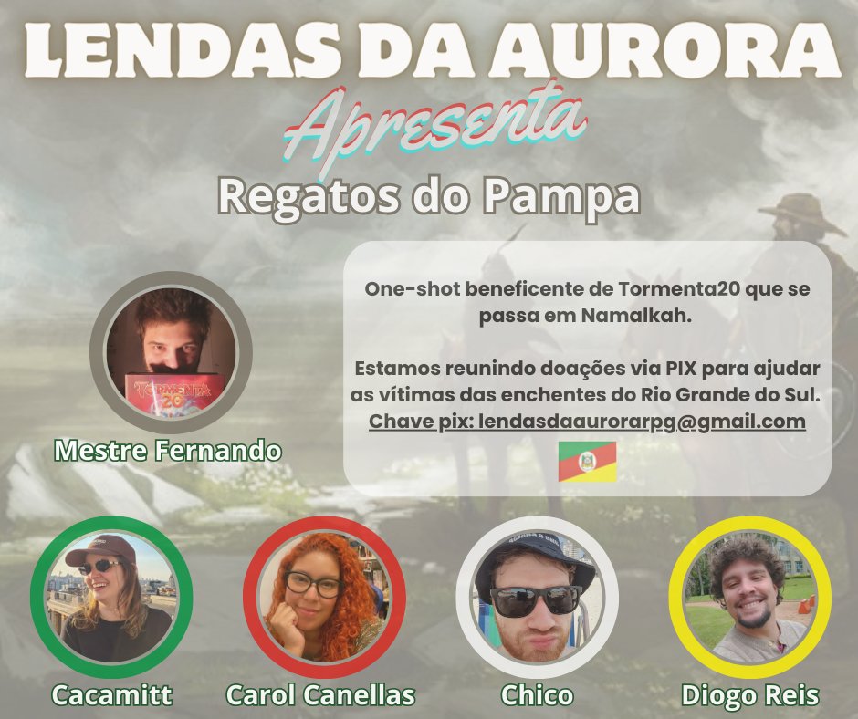 LendasDaAurora's tweet photo. POVO! Hoje vamos finalizar nosso dual shot em prol do RS! 20h na nossa twitch e youtube! Esperamos vocês lá 🤍 @leonelcaldela @RafaelSvaldi @karensoarele https://t.co/bY0TuARMVC