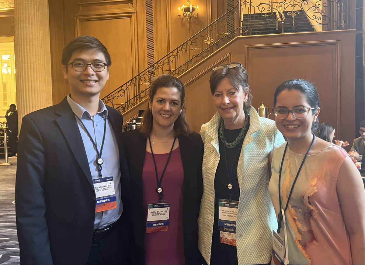 Lynn Schuchter (@lynn_schuchter) on Twitter photo Congrats to <a href="/ASCO/">ASCO</a> <a href="/ConquerCancerFd/">Conquer Cancer, the ASCO Foundation</a> IDEA recipients Drs. Long Nguyen (Vietnam) Karishma Sharma (Kenya), Marina Calamac (Serbia) We met #ASCO24 and then in clinic <a href="/PennMedicine/">Penn Medicine</a> <a href="/pennmedmelanoma/">Tara Miller Melanoma Center</a>. We loved hosting, our patients loved meeting you. Thank you <a href="/ymartei/">Yehoda Martei MD, MSCE</a> for organizing. Congrats to <a href="/ASCO/">ASCO</a> <a href="/ConquerCancerFd/">Conquer Cancer, the ASCO Foundation</a> IDEA recipients Drs. Long Nguyen (Vietnam) Karishma Sharma (Kenya), Marina Calamac (Serbia) We met #ASCO24 and then in clinic <a href="/PennMedicine/">Penn Medicine</a> <a href="/pennmedmelanoma/">Tara Miller Melanoma Center</a>. We loved hosting, our patients loved meeting you. Thank you <a href="/ymartei/">Yehoda Martei MD, MSCE</a> for organizing.