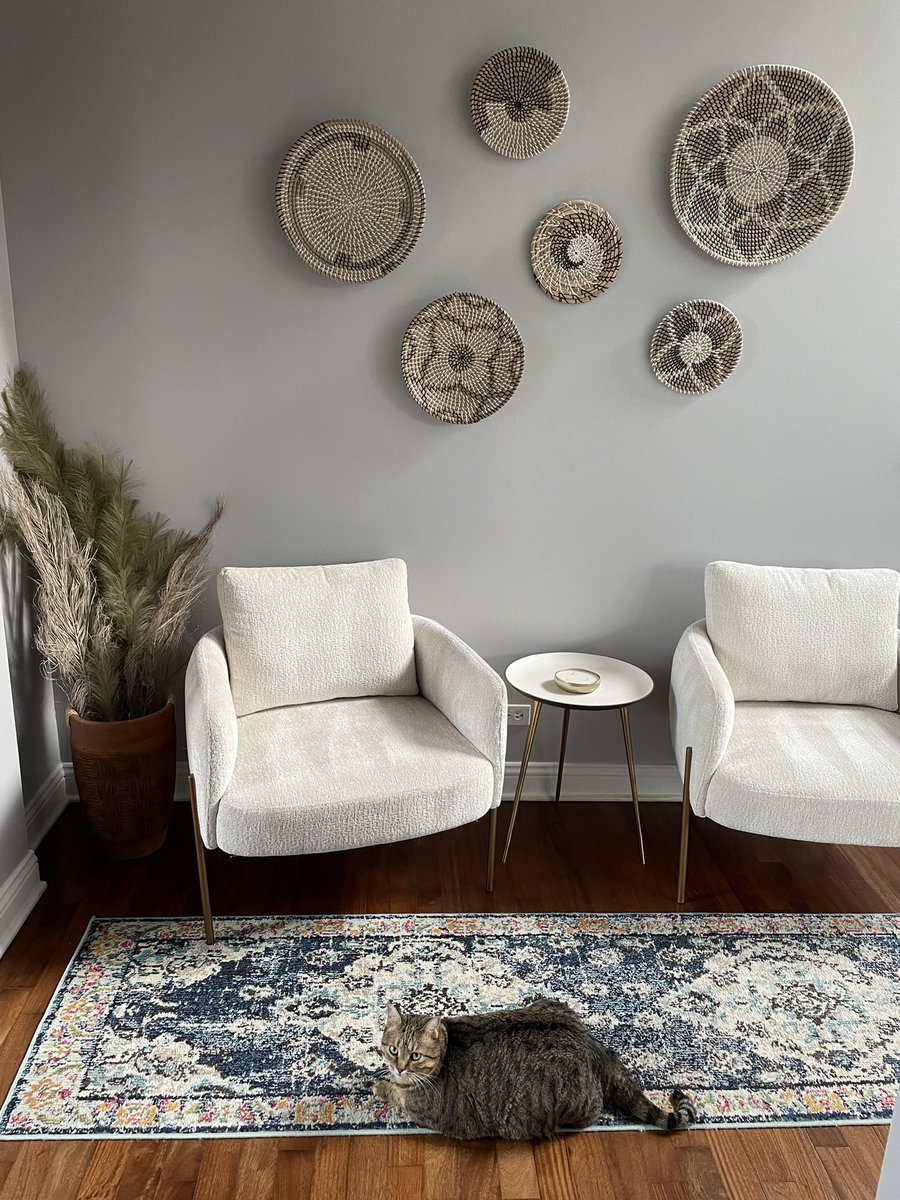 Back to my favorite hobby, home decor 🩷 I enjoy moving furniture around and I tend to do that with every season. Chairs, table, wall art, floor planter from <a href="/HomeGoods/">HomeGoods</a>