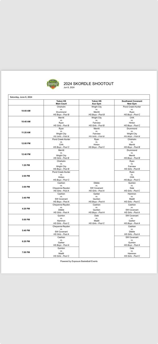 Skordle Shootout tomorrow at Yukon High School and SW Covenant! Come out and watch some hoops, if you can’t make it we will have it streamed on Skordle.TV and your Skordle App!