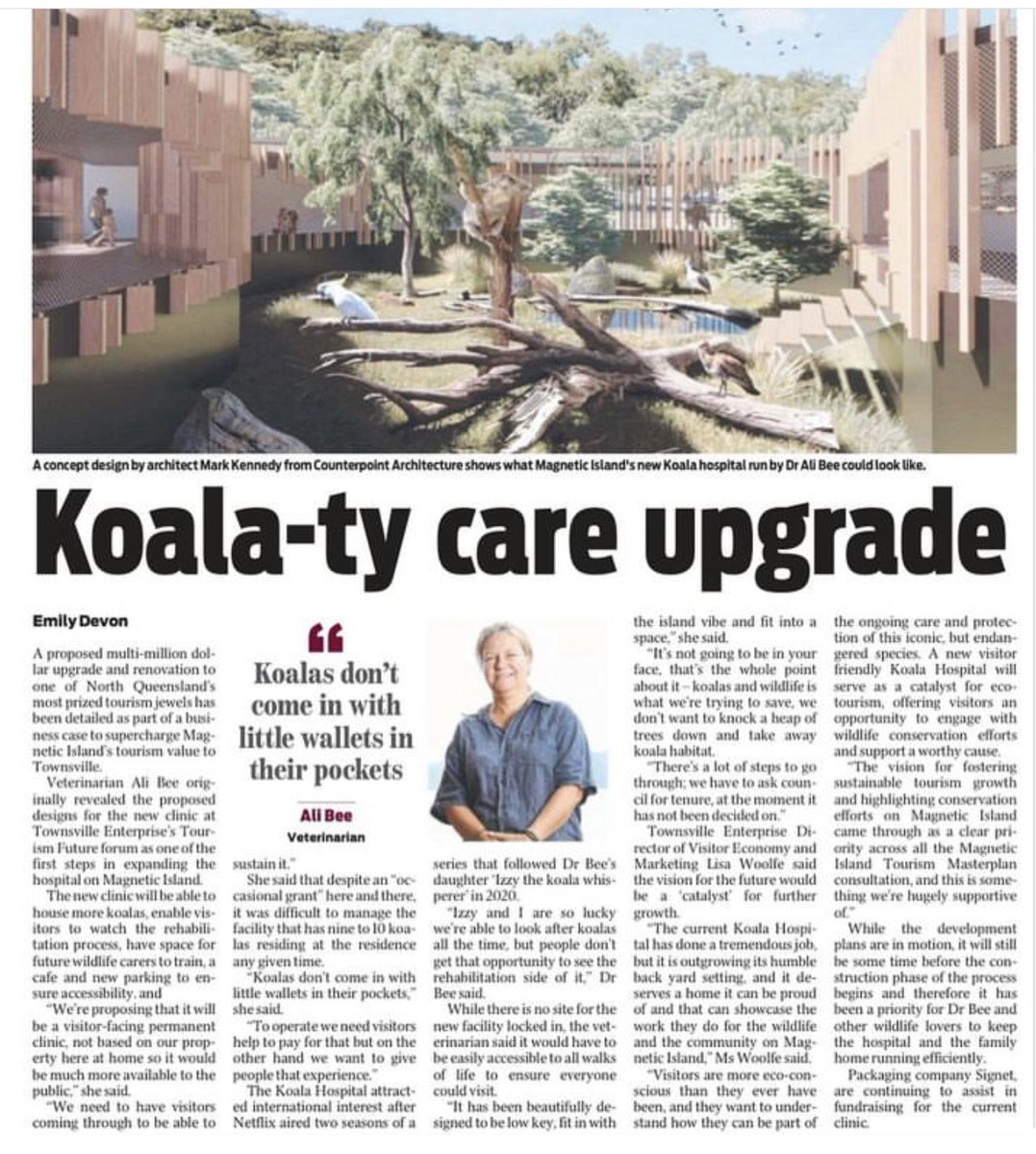 Teamwork in action! We have been working hard to upgrade our facilities so that we can welcome visitors &amp; students to learn about wildlife care  thanks Emily for the article @counterpoint_architecture @milford_planning @townsvilleenterprise @townsvillebulletin #hope #team #fund
