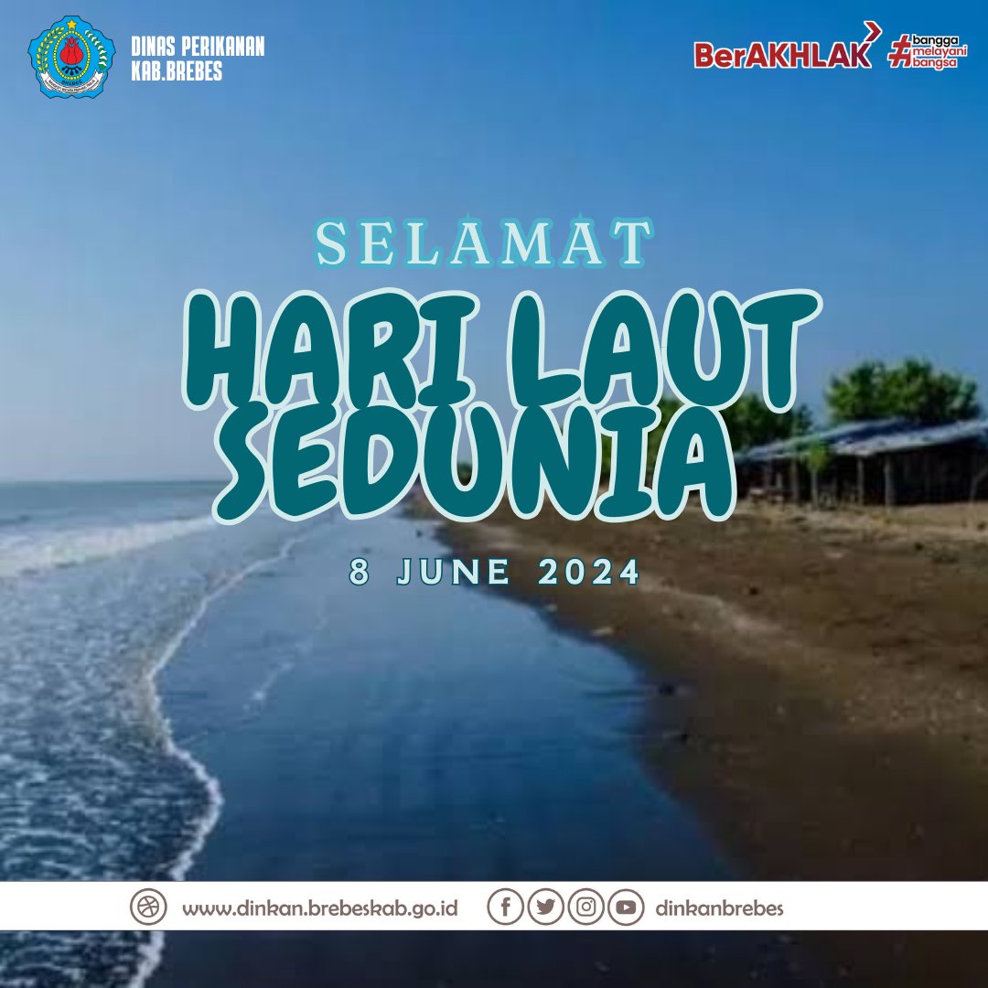 dinkankabbrebes's tweet photo. Selamat Hari Laut Sedunia (World Ocean Day) 8 Juni 2024 https://t.co/7fADy71oEK