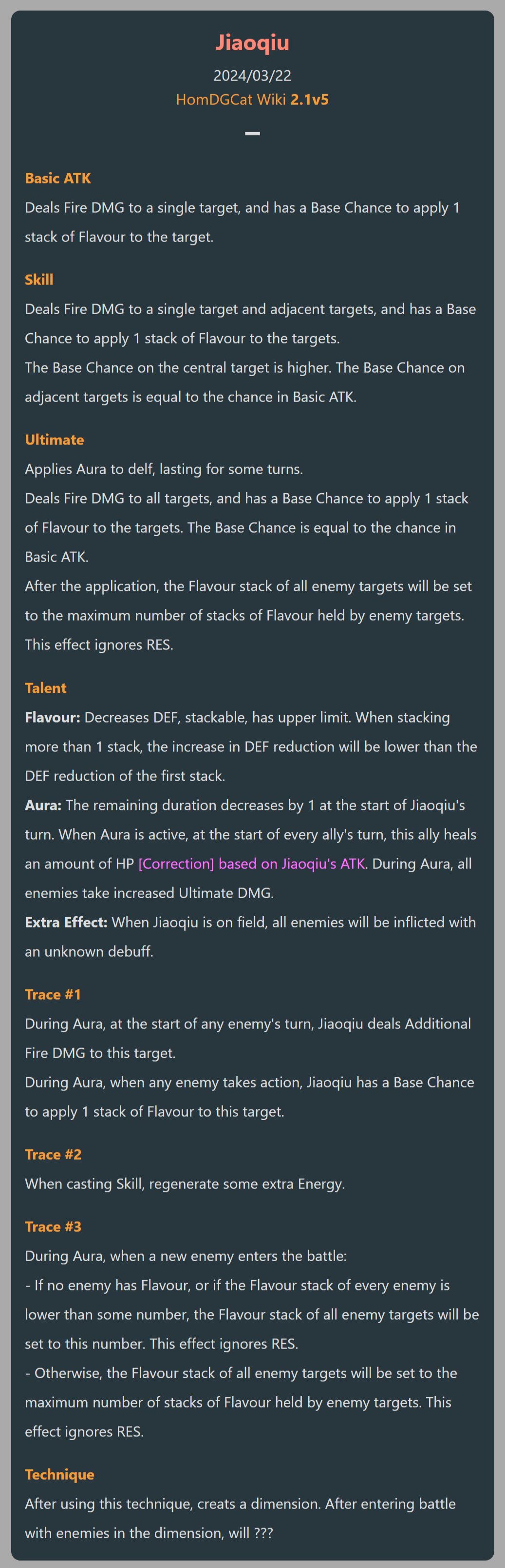 妮可少女 HomDGCat on X: “[HSR Future] About Jiaoqiu Unlike the 