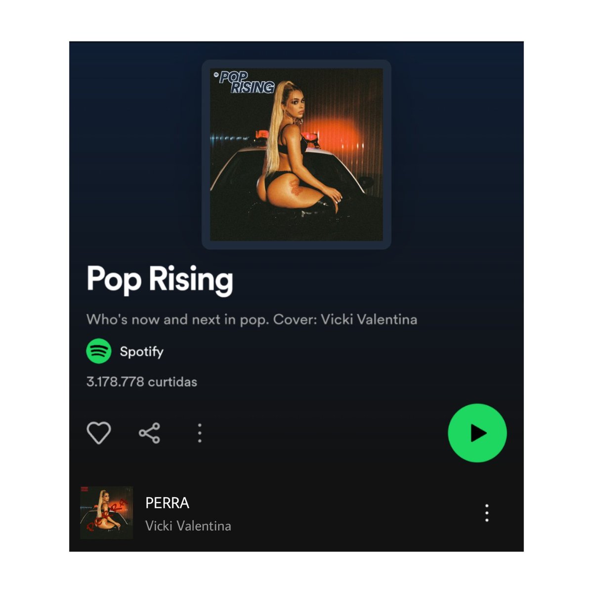 O cheque caiu e após 24h de lançamento "PERRA" finalmente foi adicionada na playlist Pop Rising.