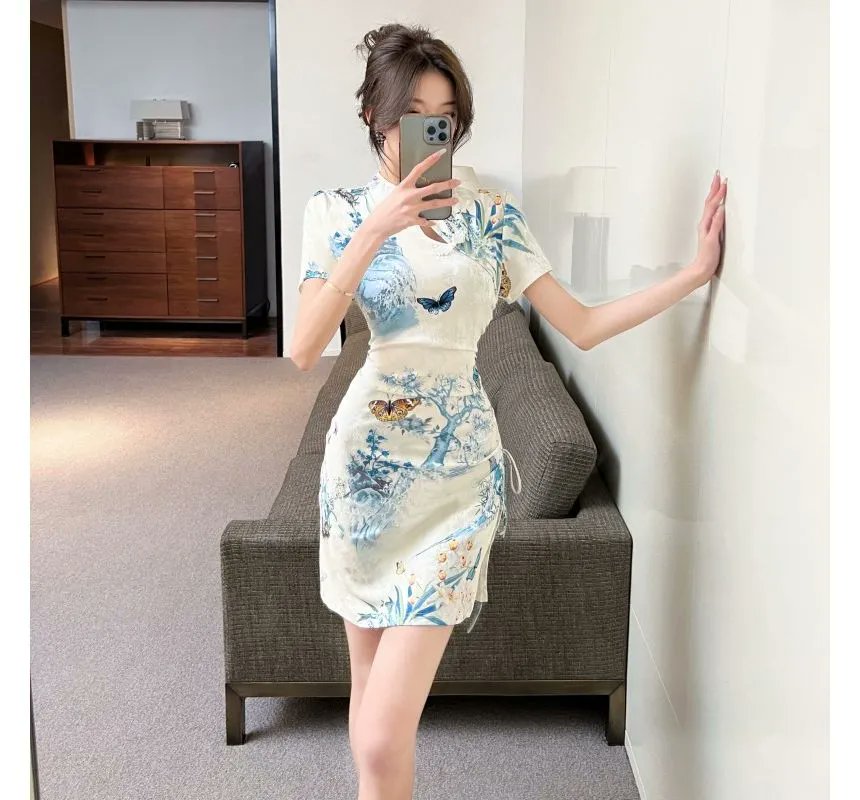 Puerh_Cha's tweet photo. Reminds me of a #Porcelainteapot! Aciaga #ShortSleeve #ButterflyPrint #Cutout #FrogButtoned #BodyconDress | https://t.co/wSPojWH5r0 | 𝑬𝒏𝒕𝒆𝒓 𝒎𝒚 𝑪𝑶𝑫𝑬 KINODABBLE5 𝒂𝒕 𝒄𝒉𝒆𝒄𝒌𝒐𝒖𝒕 𝒕𝒐 𝒈𝒆𝒕 a discount! 𝑾𝒉𝒊𝒍𝒆 𝑺𝒖𝒑𝒑𝒍𝒊𝒆𝒔 𝑳𝒂𝒔𝒕! #Cheongsam (beige, L) https://t.co/sVugNR5RZt