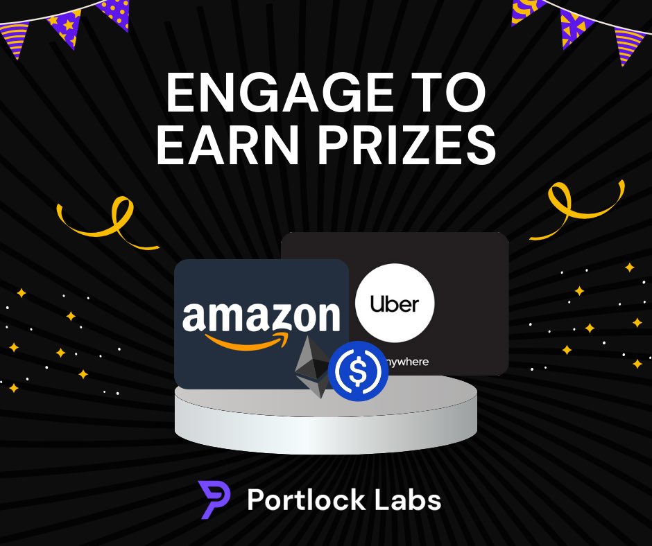 Portlock Labs Giveaways!! 🎁 

We are raffling off gift cards, Ethereum, USDC, and more! 

Our first set of giveaways will end in a few days so join our free discord server to learn more 🎟️