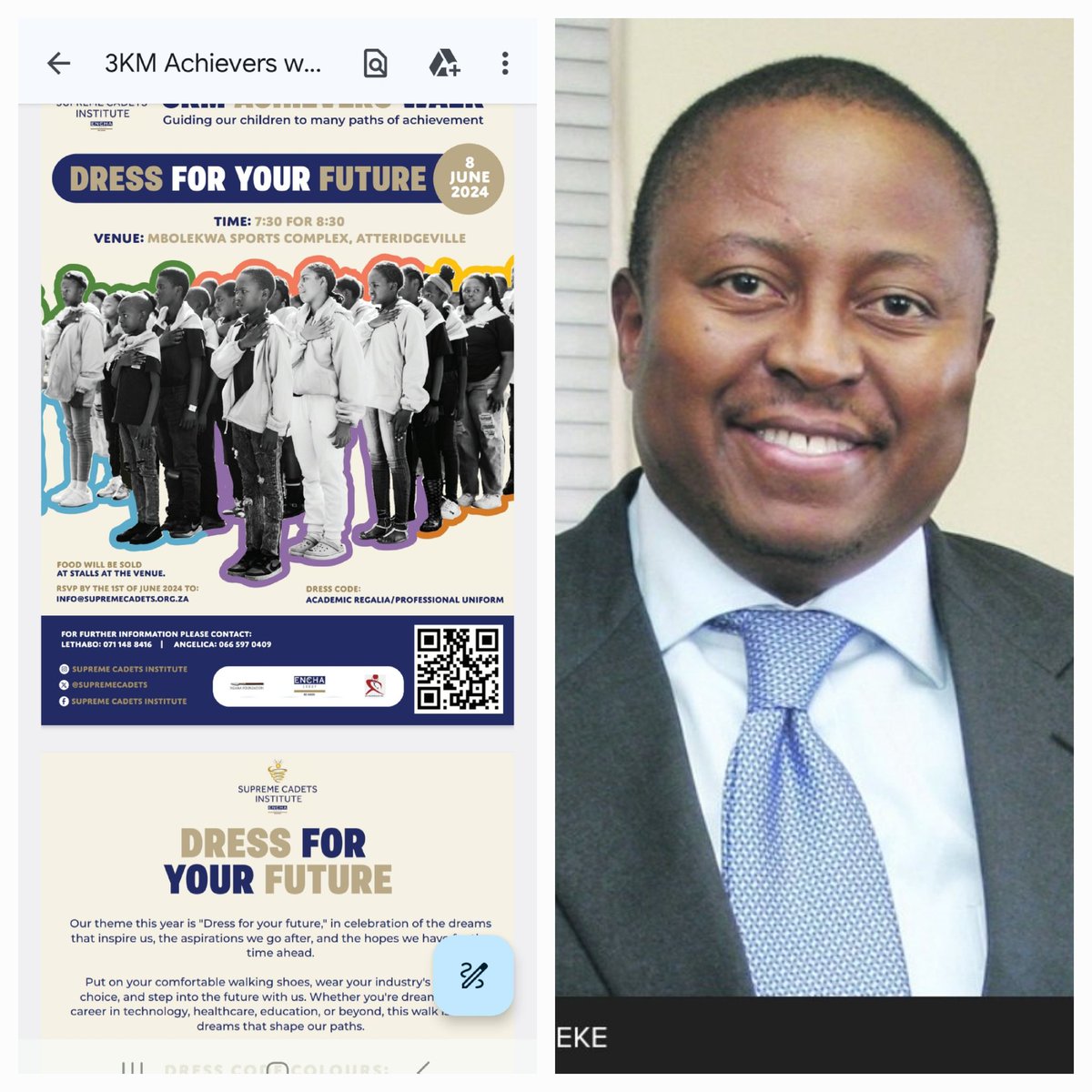 So sorry to miss this today! The Annual Achievers' Walk, making education fashionable! My friend Koketso is continuing her late husband's legacy. Tiego Moseneke gave so much to the community of Atteridgeville. He believed in young people and invested in their potential &amp; dreams.