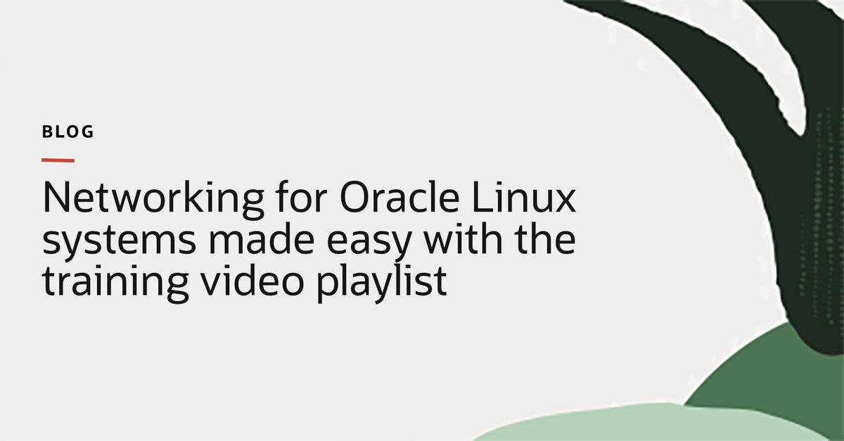 Configuring networks is an essential skill. The Oracle Linux networking video playlist includes demos and step-by-step instructions to guide you through the configuration files, firewalls, and command line utilities to get an Oracle Linux system online. social.ora.cl/6019538O9