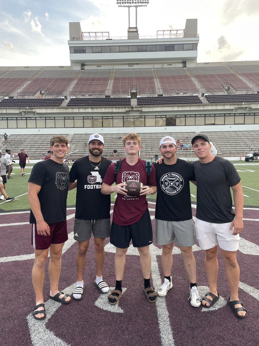 I had a great showing @MOStateFootball today winning the field goal competition with a 53 yard field goal. I enjoyed working with the current specialists. <a href="/_CoachDowning/">Michael Downing</a> <a href="/geb31_/">Grant Burkett</a> <a href="/CGTrojanFB/">Trojan Football</a> <a href="/DeepDishFB/">DEEP DISH FOOTBALL</a>